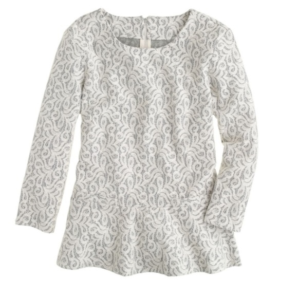 J. Crew Tops - J. Crew • Lace Peplum Long Sleeve Top